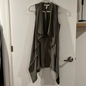 overlay top in olive green color